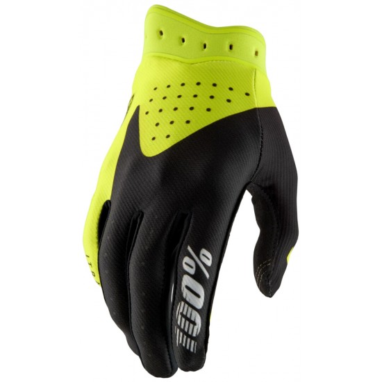 Luvas 100% iTrack Black / Fluo Yellow