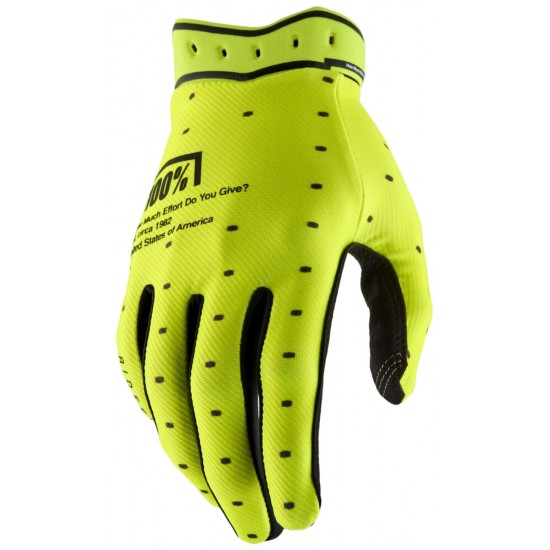 Luvas 100% Ridefit Fluo Yellow