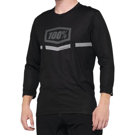 Camisola BTT 100% Airmatic Manga 3/4 Black