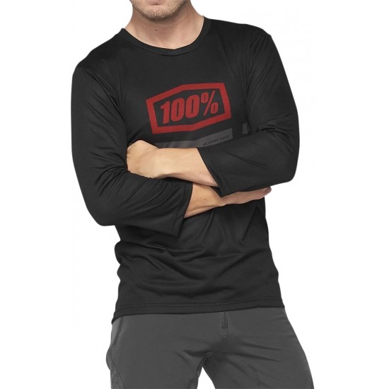 Camisola BTT 100% Airmatic Manga 3/4 Black / Red