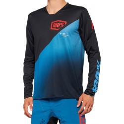 Camisola BTT 100% R-Core X Manga Comprida Black / Blue