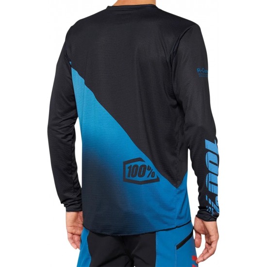 Camisola BTT 100% R-Core X Manga Comprida Black / Blue