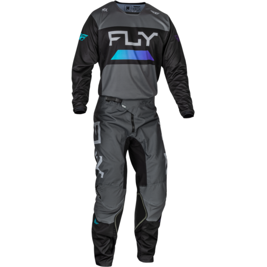 Calças Fly Racing Kinetic Reload Charcoal / Black / Blue Iridium
