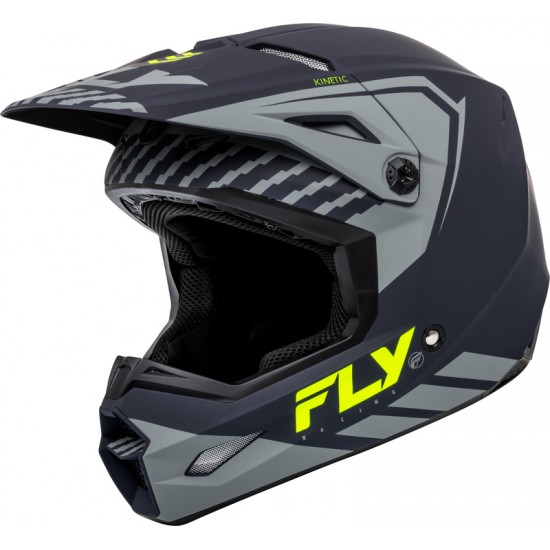 Capacete Fly Racing Kinetic Menace Matte Grey / Hi-Vis