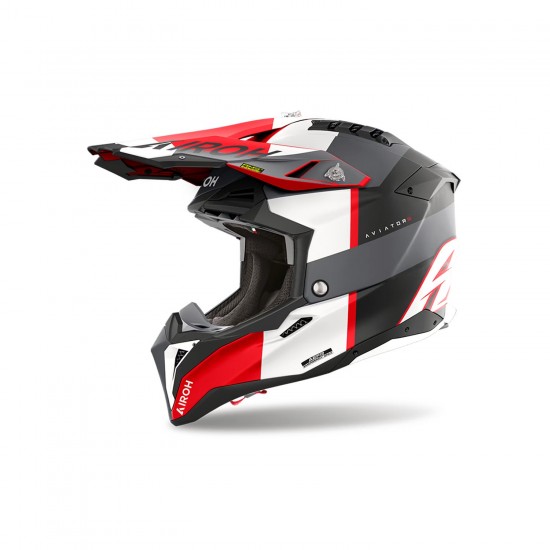 Capacete Airoh Aviator 3 Monarch Grey / Red Matt