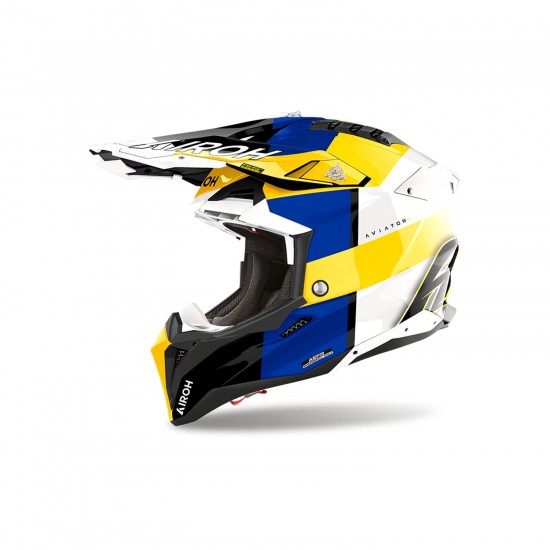 Capacete Airoh Aviator 3 Monarch Blue / Yellow Gloss