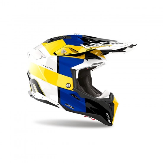 Capacete Airoh Aviator 3 Monarch Blue / Yellow Gloss
