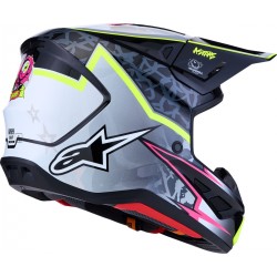 Capacete Alpinestars SM7 Blaster Black / Gray / White / Yellow Fluo Glossy