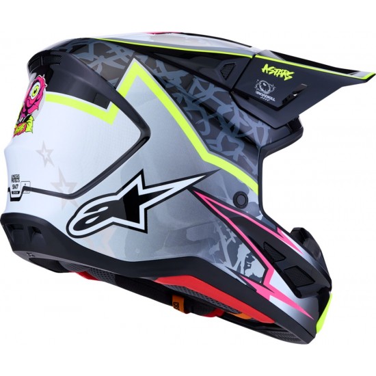 Capacete Alpinestars SM7 Blaster Black / Gray / White / Yellow Fluo Glossy