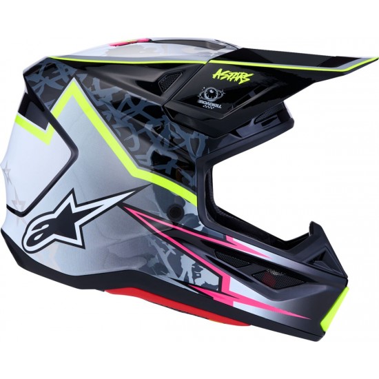 Capacete Alpinestars SM7 Blaster Black / Gray / White / Yellow Fluo Glossy