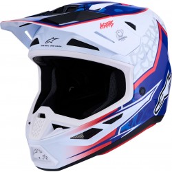Capacete Alpinestars SM7 Blaster White / Blue / Red Glossy