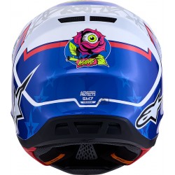 Capacete Alpinestars SM7 Blaster White / Blue / Red Glossy