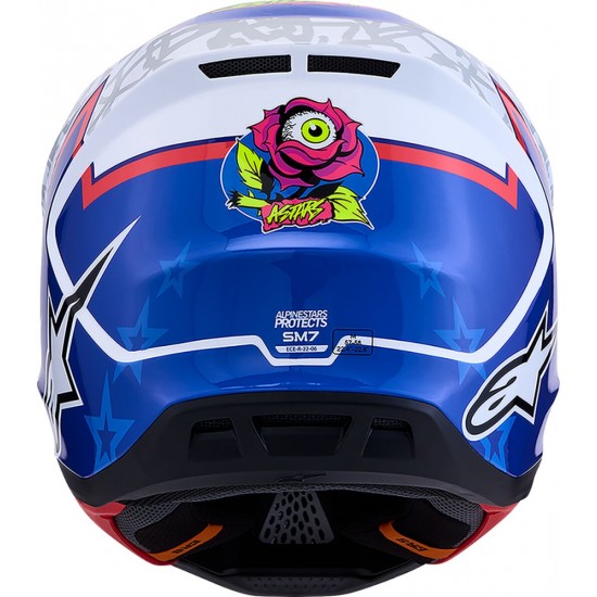 Capacete Alpinestars SM7 Blaster White / Blue / Red Glossy