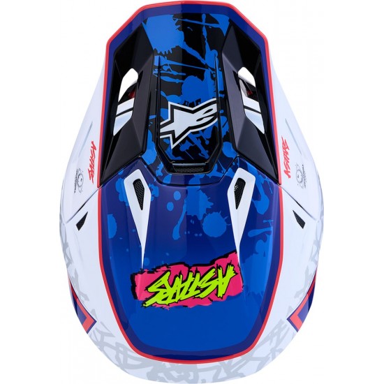 Capacete Alpinestars SM7 Blaster White / Blue / Red Glossy