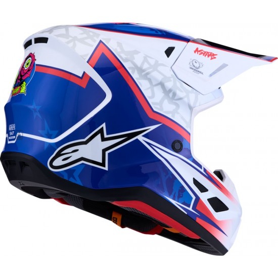 Capacete Alpinestars SM7 Blaster White / Blue / Red Glossy