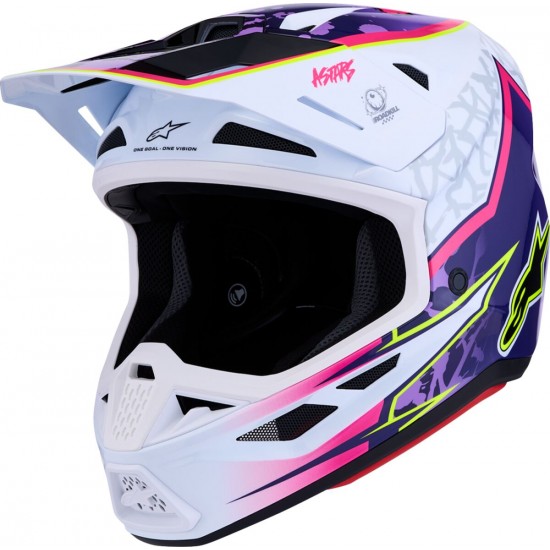 Capacete Alpinestars SM7 Blaster Purple / Pink / White Glossy