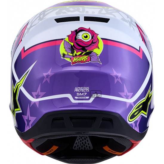Capacete Alpinestars SM7 Blaster Purple / Pink / White Glossy