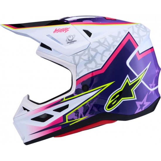 Capacete Alpinestars SM7 Blaster Purple / Pink / White Glossy