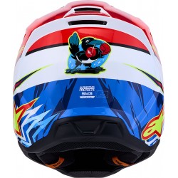 Capacete Alpinestars SM3 Falcon Red Fluo / White / Blue / Yellow Fluo Glossy