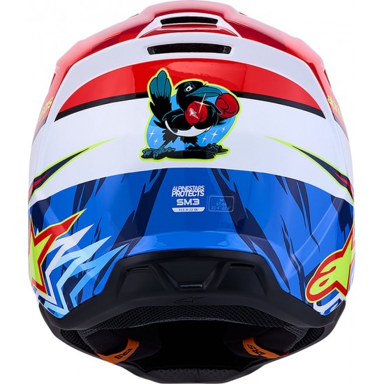 Capacete Alpinestars SM3 Falcon Red Fluo / White / Blue / Yellow Fluo Glossy