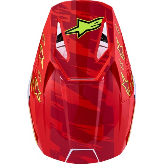 Capacete Alpinestars SM3 Falcon Red Fluo / White / Blue / Yellow Fluo Glossy