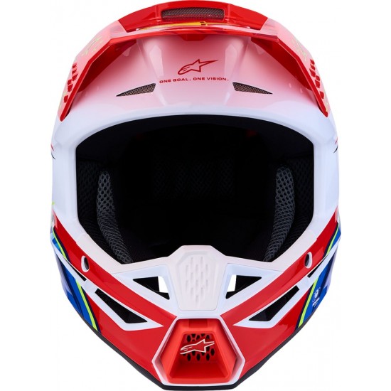 Capacete Alpinestars SM3 Falcon Red Fluo / White / Blue / Yellow Fluo Glossy