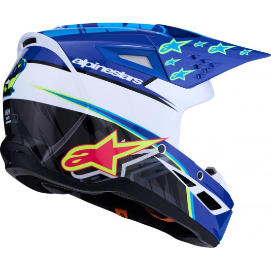 Capacete Alpinestars SM3 Falcon Blue / White / Black / Pink Fluo / Yellow Fluo Glossy