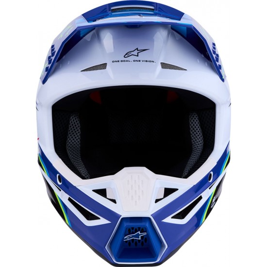 Capacete Alpinestars SM3 Falcon Blue / White / Black / Pink Fluo / Yellow Fluo Glossy