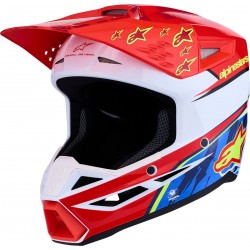 Capacete Criança Alpinestars SM3 Falcon Red Fluo / White / Blue / Yellow Fluo Glossy
