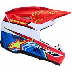 Capacete Criança Alpinestars SM3 Falcon Red Fluo / White / Blue / Yellow Fluo Glossy