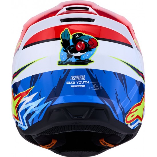 Capacete Criança Alpinestars SM3 Falcon Red Fluo / White / Blue / Yellow Fluo Glossy