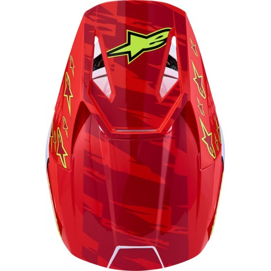 Capacete Criança Alpinestars SM3 Falcon Red Fluo / White / Blue / Yellow Fluo Glossy