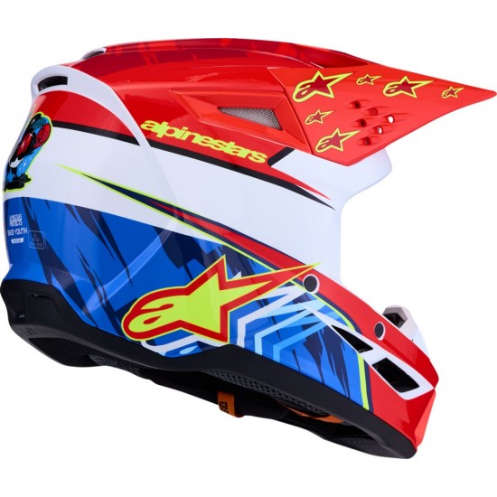 Capacete Criança Alpinestars SM3 Falcon Red Fluo / White / Blue / Yellow Fluo Glossy