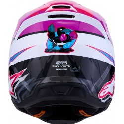 Capacete Criança Alpinestars SM3 Falcon Purple / White / Black / Pink Fluo Glossy