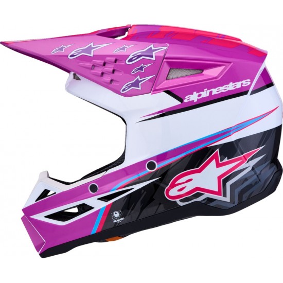 Capacete Criança Alpinestars SM3 Falcon Purple / White / Black / Pink Fluo Glossy