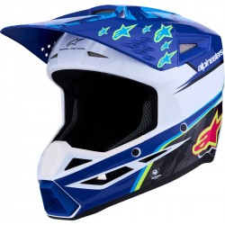 Capacete Criança Alpinestars SM3 Falcon Blue / White / Black / Pink Fluo / Yellow Fluo Glossy