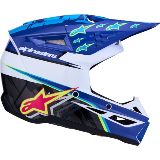 Capacete Criança Alpinestars SM3 Falcon Blue / White / Black / Pink Fluo / Yellow Fluo Glossy