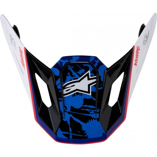 Pala Capacete Alpinestars SM7 Blaster White / Blue / Red Glossy