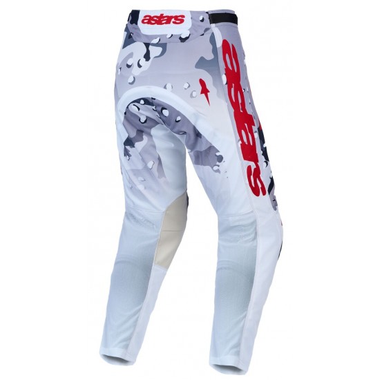 Calças Alpinestars Racer Air Lone Gray Camo / White / Fire Red