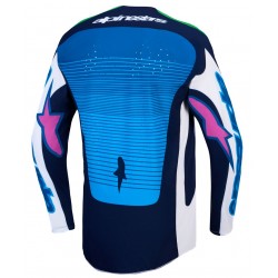 Camisola Alpinestars Techstar Maven White / Blithe Blue / Green Fluo