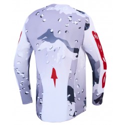 Camisola Alpinestars Racer Air Lone Gray Camo / White / Fire Red