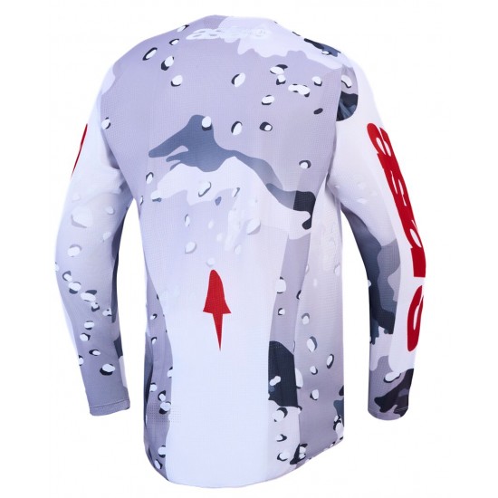 Camisola Alpinestars Racer Air Lone Gray Camo / White / Fire Red
