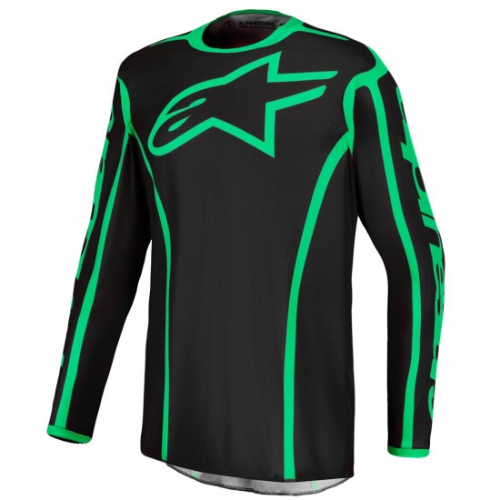 Camisola Alpinestars Fluid Apex V2 Black / Green Fluo
