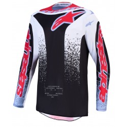 Camisola Alpinestars Fluid Drag Black / White / Light Blue / Red Fluo