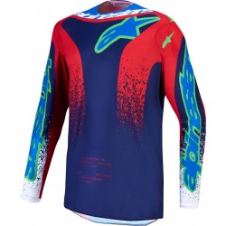 Camisola Criança Alpinestars Fluid Drag Blue Navy / Fire Red / White