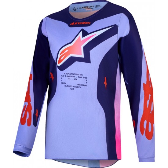 Camisola Criança Alpinestars Fluid Hunt Light Violet / Deep Purple / Pink Fluo