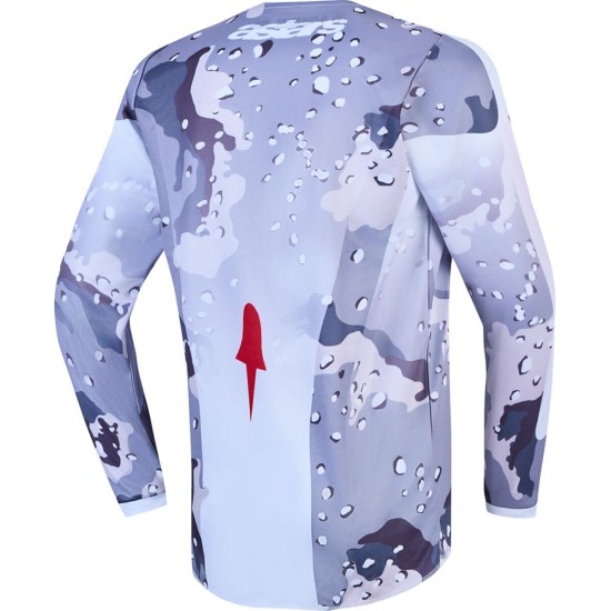 Camisola Criança Alpinestars Fluid Lone Gray Camo / White / Fire Red