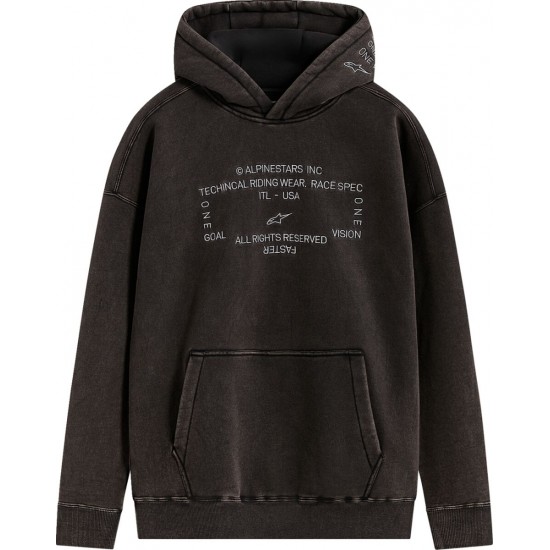 Sweat Alpinestars Infinite Washed Oversized Hoodie Washed Black