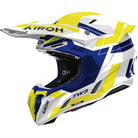 Capacete Airoh Twist 3 Dynasty Blue / Yellow Gloss