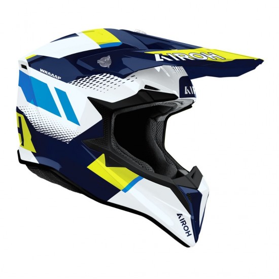 Capacete Airoh Wraaap Vision Yellow / Blue Gloss